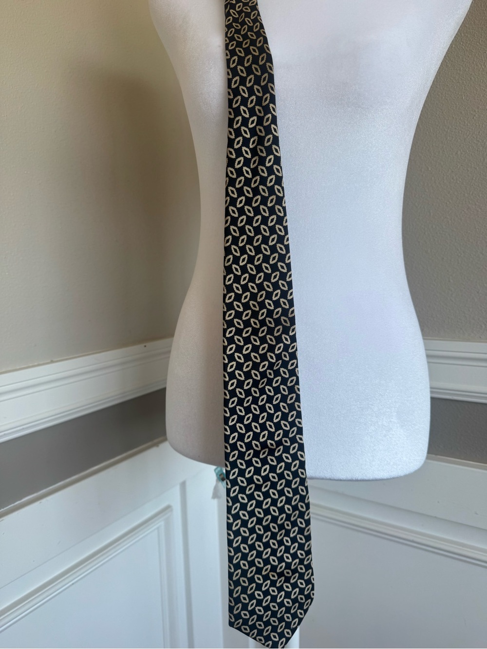 Vintage FENDI Men’s Neck Tie Black Cream Zucca Vintage Silk
